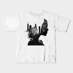 City Girl Silhouette Kids T-Shirt